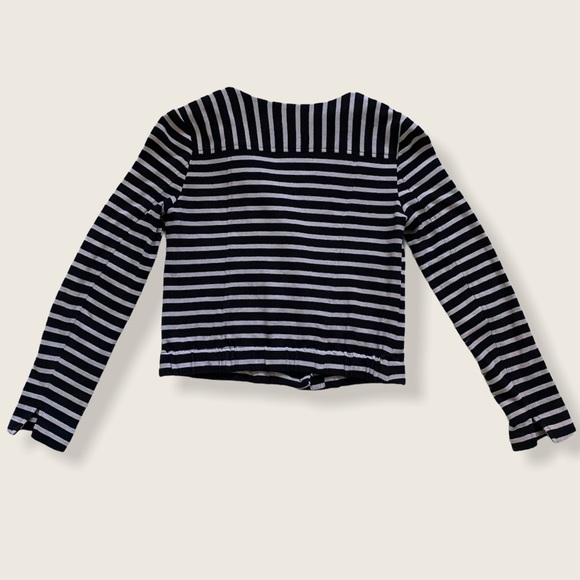 Ann Taylor Loft Striped Cotton Moto Jacket - Picture 3 of 7